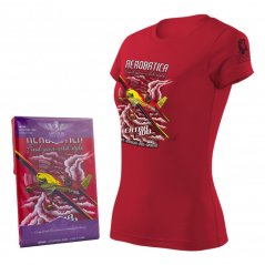 T-shirt til kvinder med aerobatisk fly EXTRA 300 RED (W)