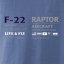 T-shirt met gevechtsvliegtuigen F-22 RAPTOR