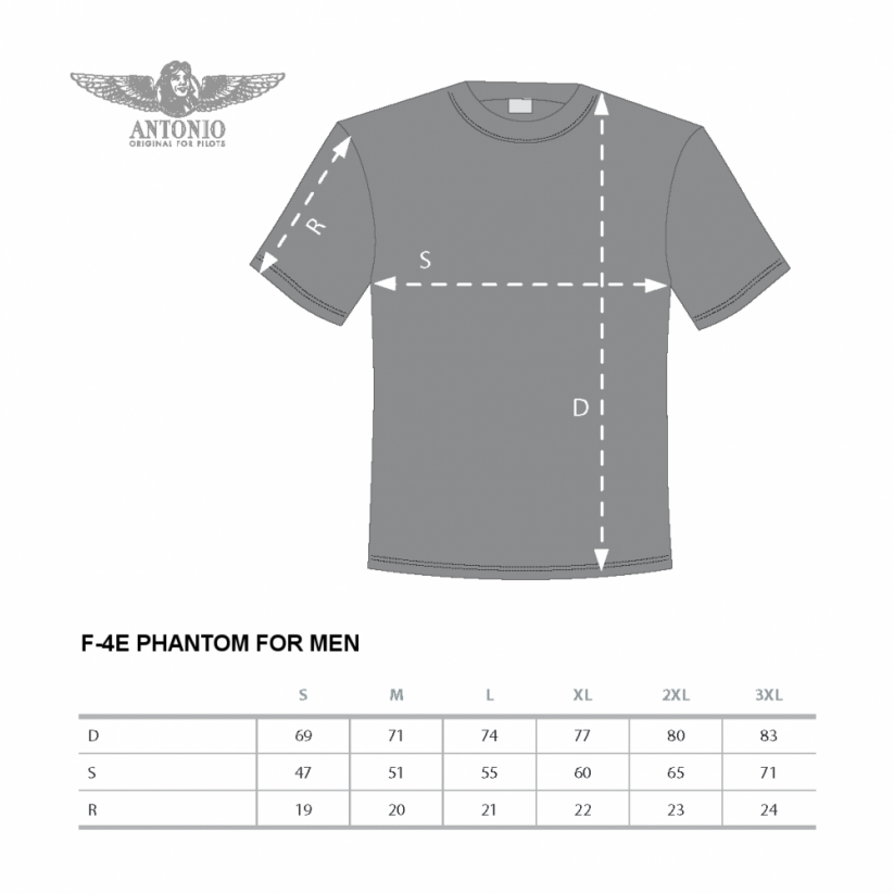 T-shirt with fighter aircraft F-4E PHANTOM II - Size: M