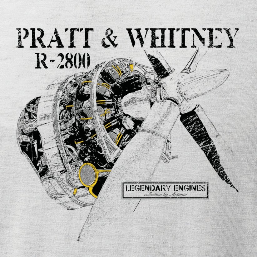 T-Shirt with engine PRATT & WHITNEY R-2800