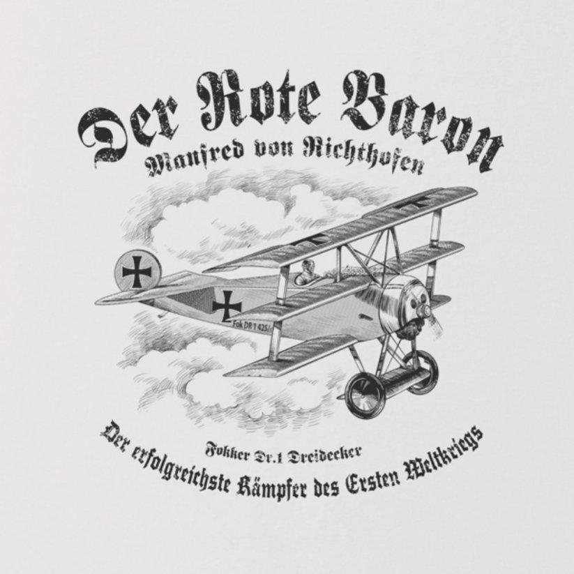 Women T-Shirt with Fokker triplane DR.1 DREIDECKER (W) - Size: L