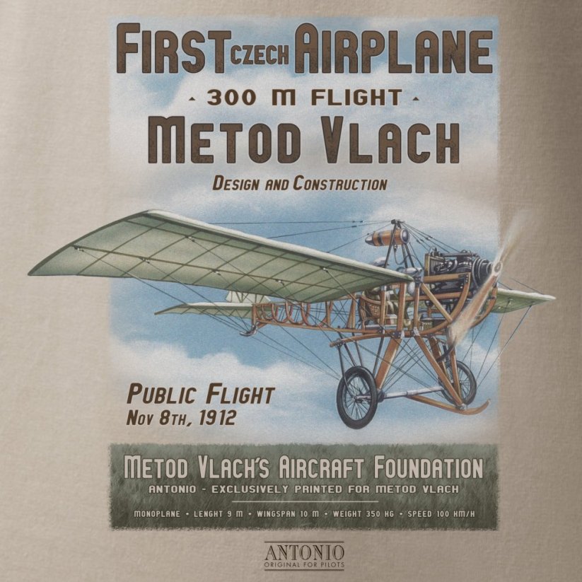 T-Shirt du constructeur et aviateur METOD VLACH - Taille: S