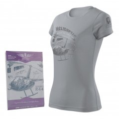 Women T-shirt with a helicopter ROBINSON R-44 (W)