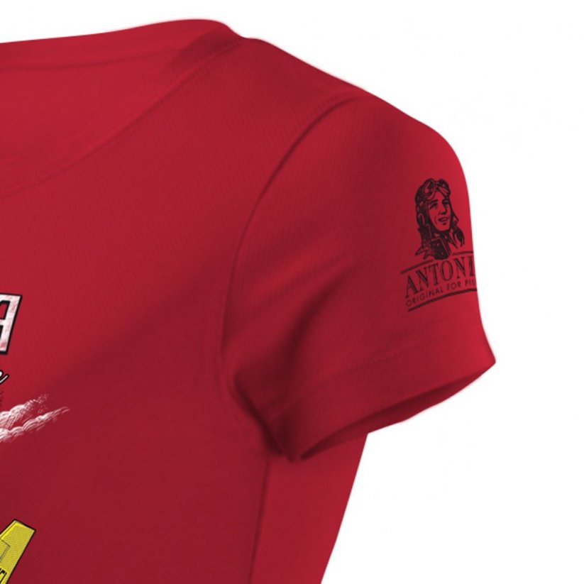 T-shirt til kvinder med aerobatisk fly EXTRA 300 RED (W) - Størrelse: S