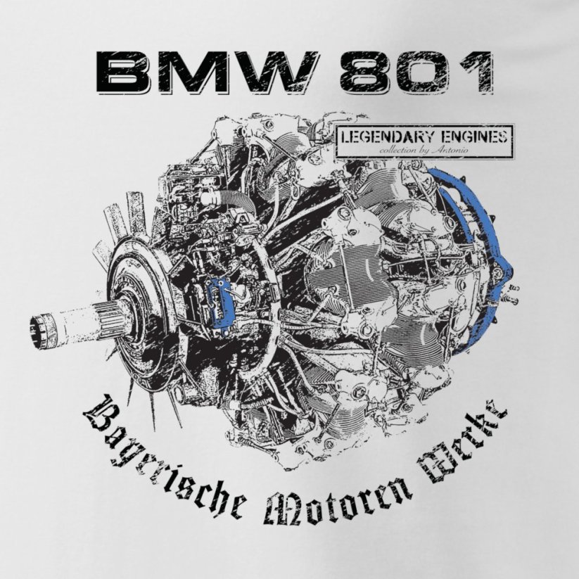 T-Shirt met vliegtuigmotor BMW 801