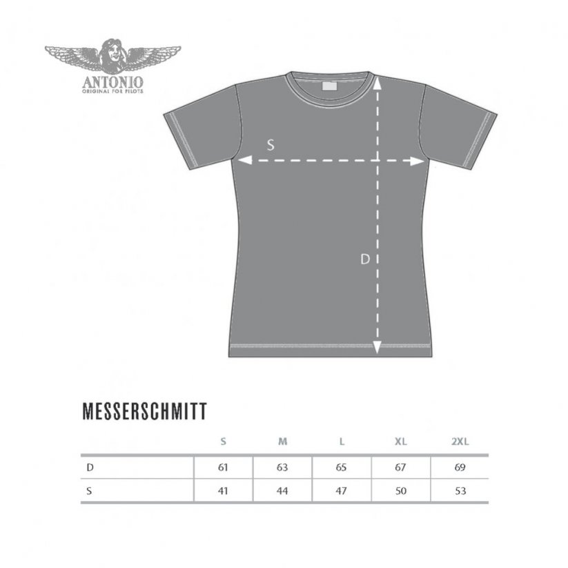 Dámské tričko s německým letadlem MESSERSCHMITT BF 109 (W) - Velikost: XXL