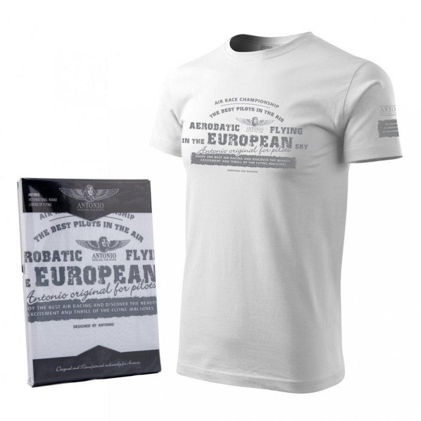 T-Shirt luftfart kunst AEROBATICS WH - Størrelse: XXXL