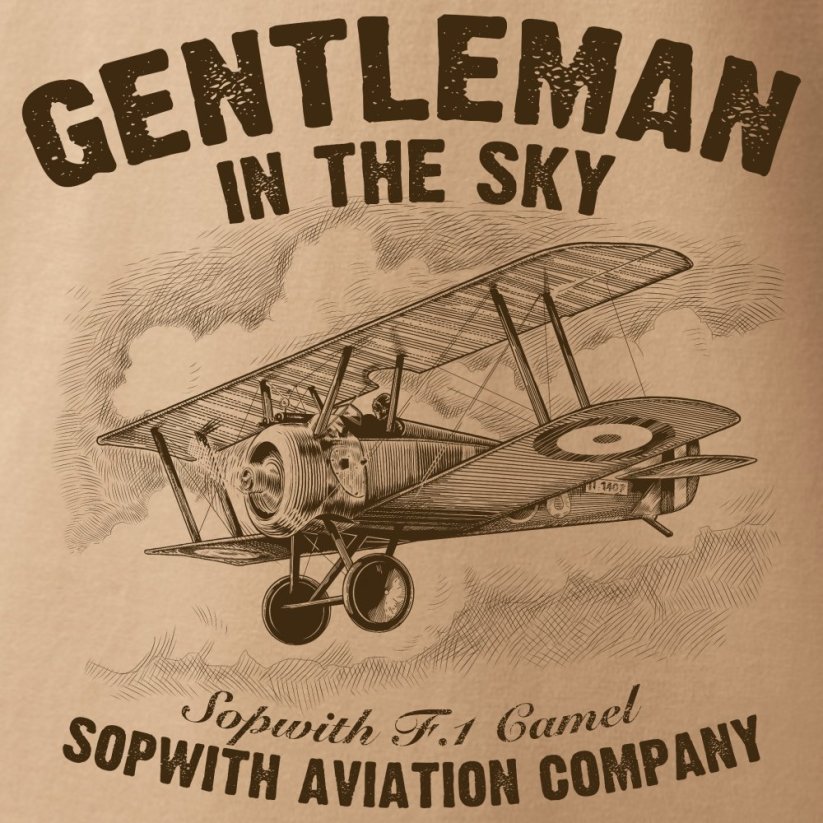 T-shirt met een tweedekker SOPWITH F-1 CAMEL - Grootte: XL