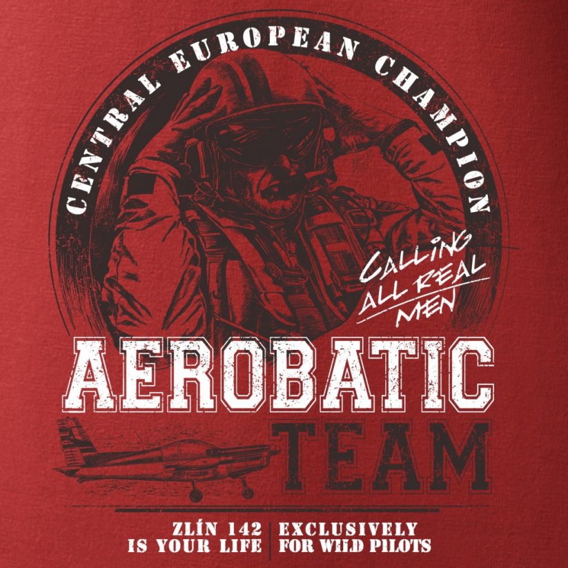 T-Shirt with aerobatic plane ZLIN-142 - Size: XXL
