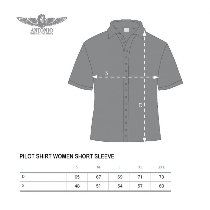AIRLINER Koszula z krótkim rekawem dla kobiet SSL (W) - Rozmiar: S