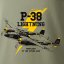 Koszulka z samolotem bojowym P-38 LIGHTNING - Rozmiar: XXL