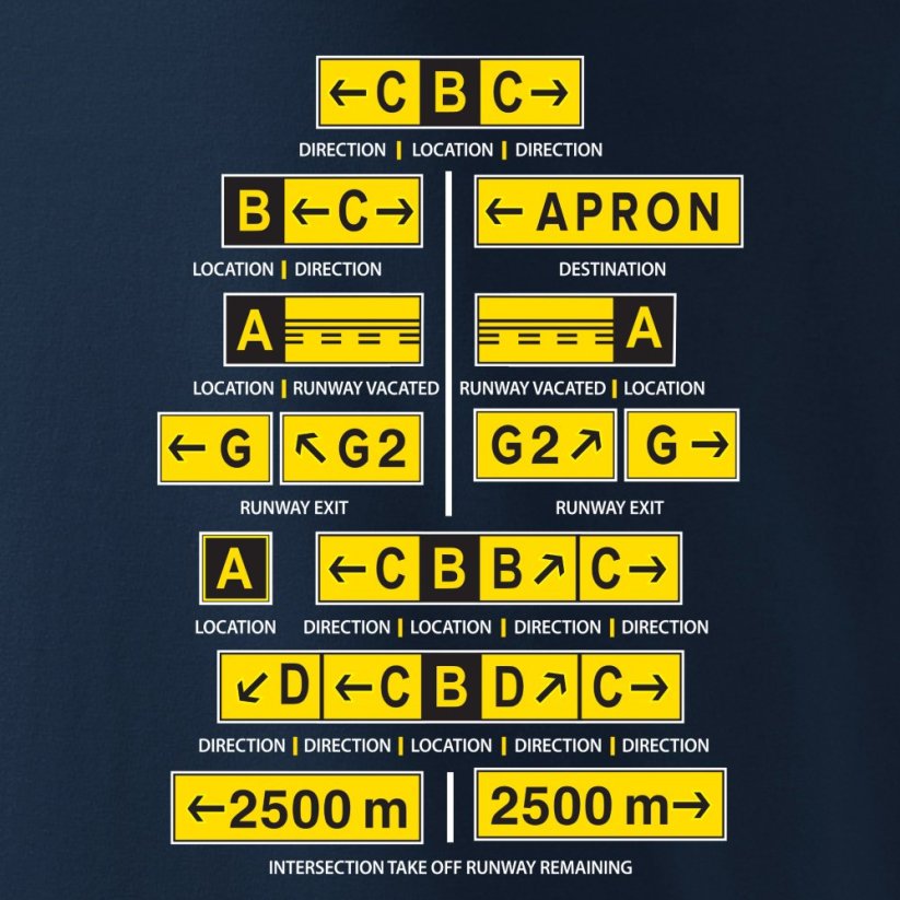 T-Shirt mit Flughafen-Verkehrsmarkierung MARKING - Größe: XXXL