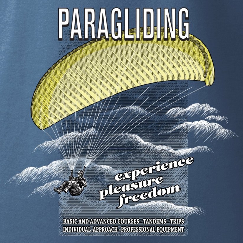 T-Shirt with adrenaline sport PARAGLIDING - Size: XXL