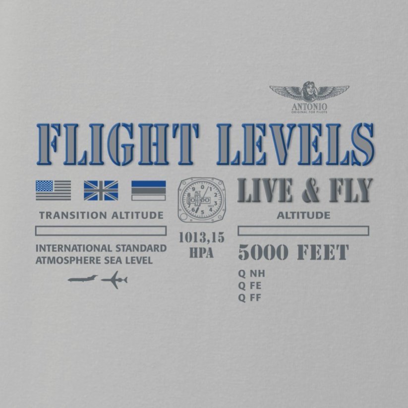 Тениска с авиационен емблема на FLIGHT LEVELS - Размер: XXL