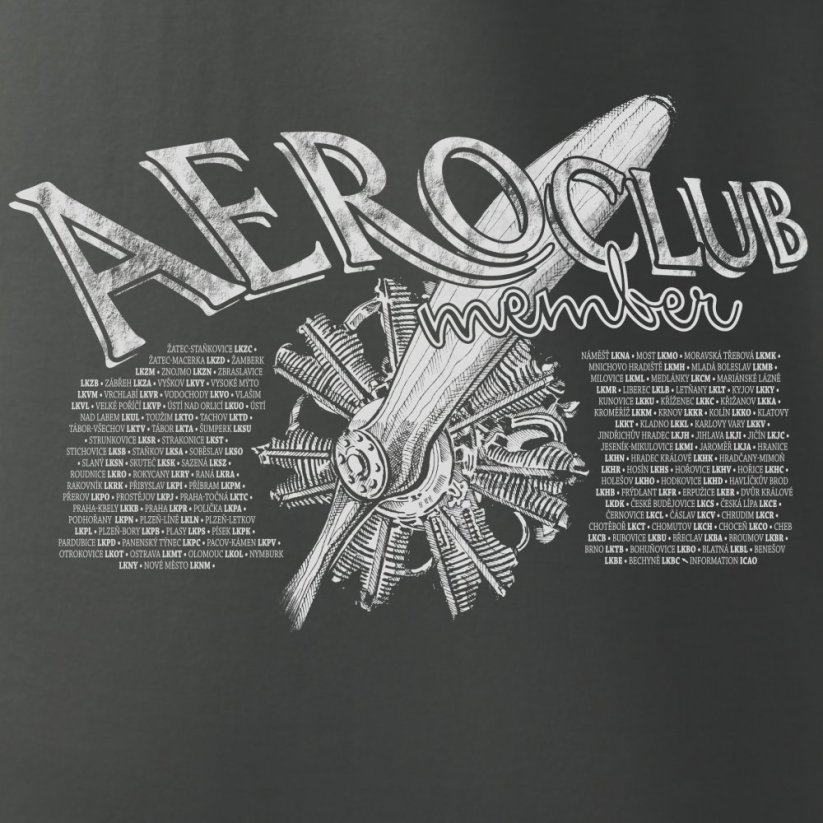 Tricou cu motor radial AEROCLUB - Dimensiunea: S