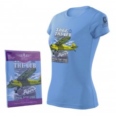Women T-Shirt with airplane PIPER J-3 CUB (W)