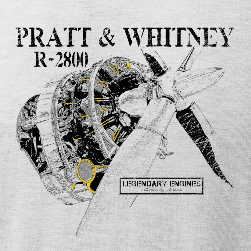 T-Shirt mit Motor PRATT & WHITNEY R-2800
