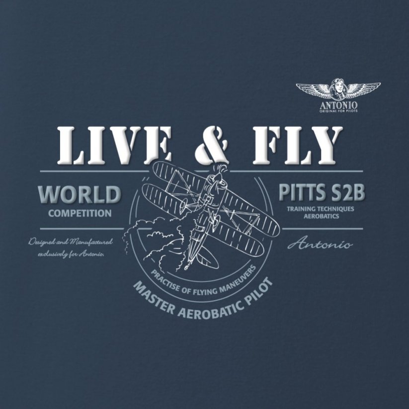 T-Shirt with aerobatic biplane PITTS S-2B - Size: S