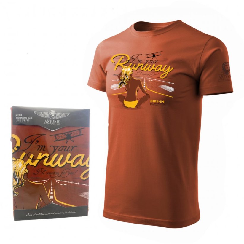 T-Shirt femme pilote assise sur RUNWAY - Taille: XL