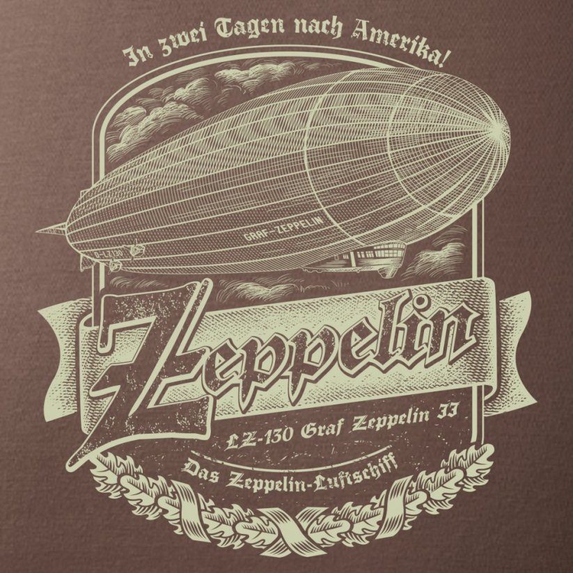 T-Shirt léghajóval ZEPPELIN - Méret: XXL