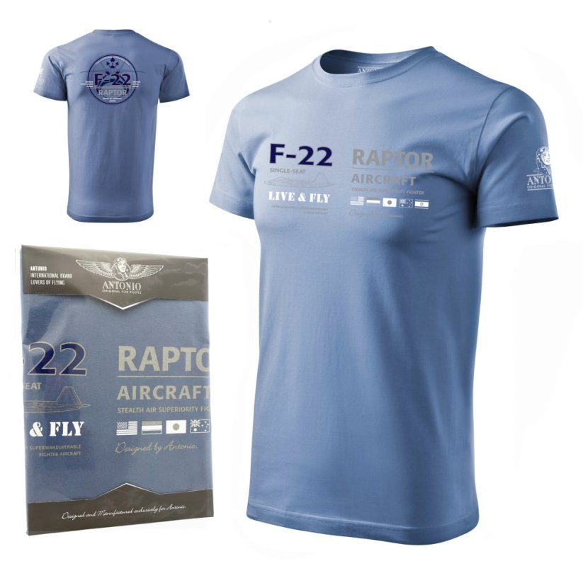 T-Shirt vadászgéppel F-22 RAPTOR - Méret: XXL