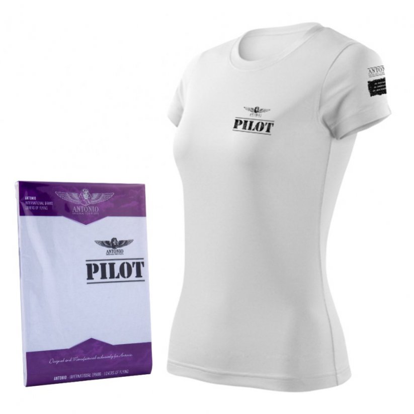 Дамска тениска с надпис ПИЛОТ (W) - Размер: M