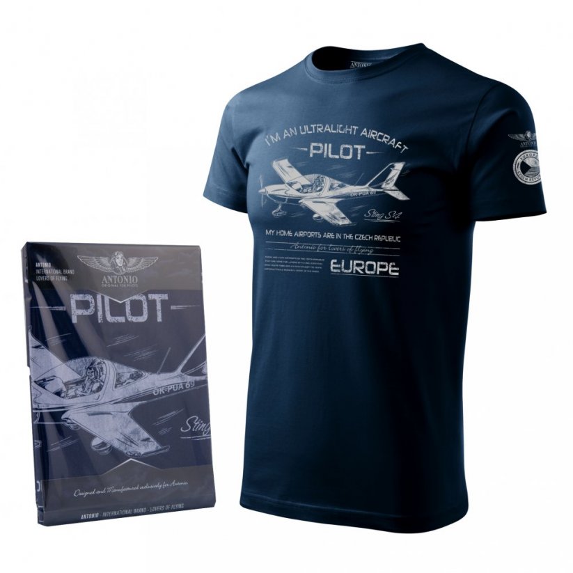 T-Shirt with ultralight aircraft STING S-4 - Size: S