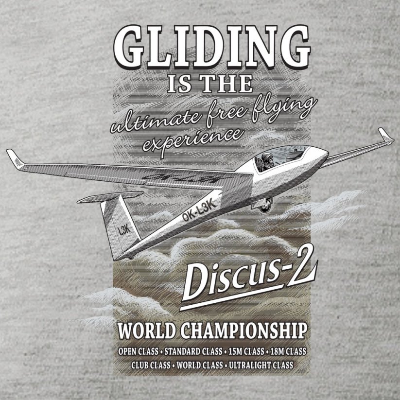 T-Shirt with glider DISCUS-2 - Size: M