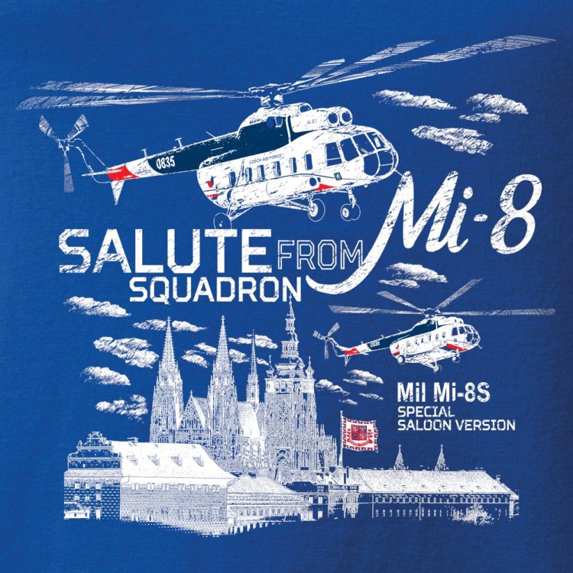 Majica s eskadrilo helikopterjev Mi-8 SALUTE - Velikost: XXL