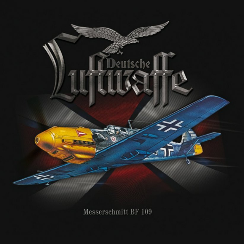 Women T-Shirt with german aircraft MESSERSCHMITT BF 109 (W) - Size: S