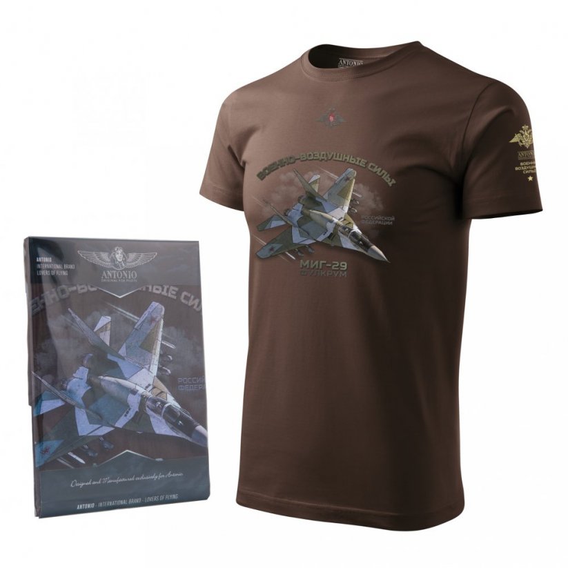 T-shirt with fighter aircraft MIG-29 RUS