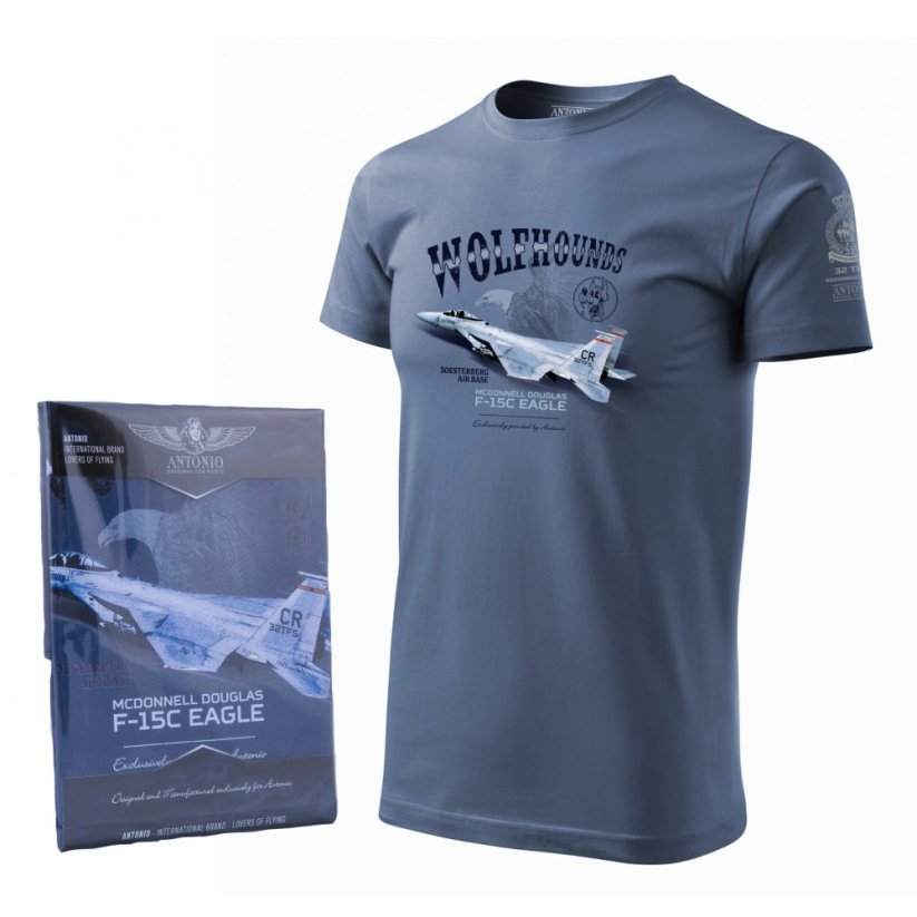 T-Shirt with army aircraft F-15C EAGLE - Size: S