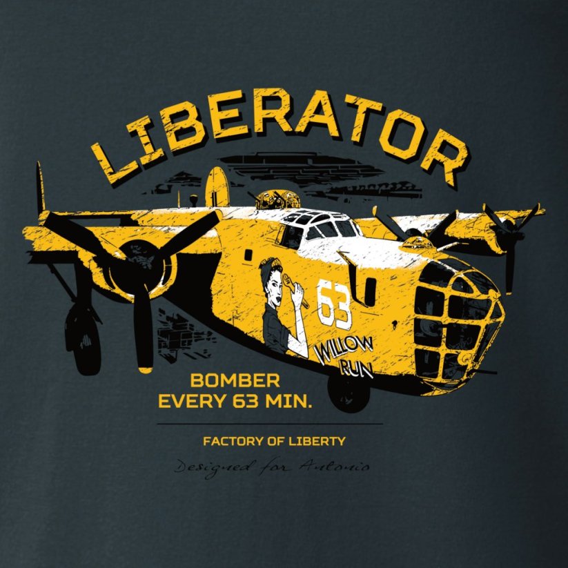 T-Shirt bommenwerper LIBERATOR van Willow Run - Grootte: L