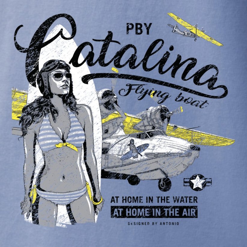 T-Shirt mit Flugboot PBY CATALINA