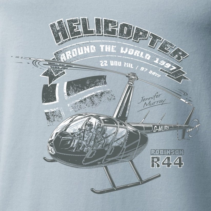 T-shirt with a helicopter ROBINSON R-44