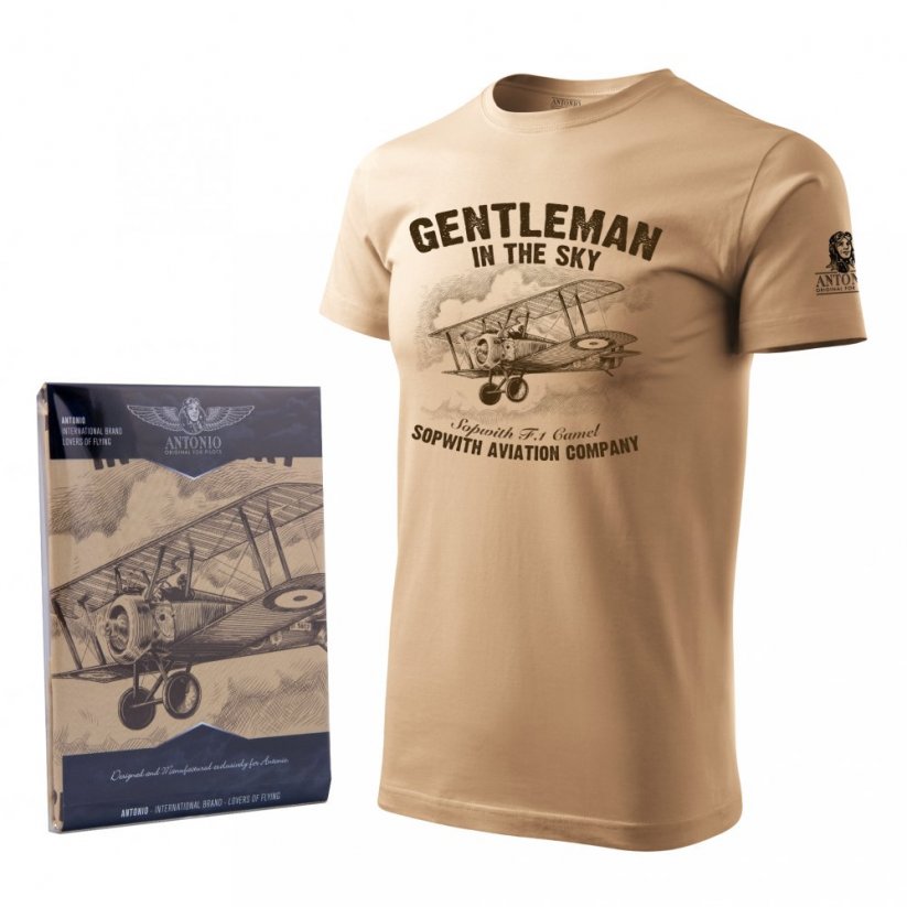 T-Shirt with a biplane SOPWITH F-1 CAMEL - Size: L