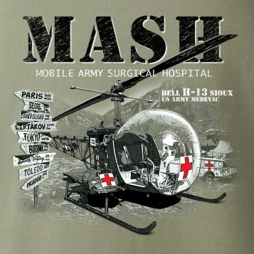 MASH. New T-shirt design of the BELL H-13