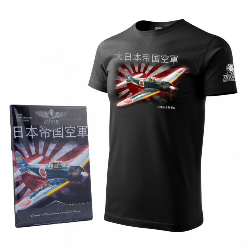 Tričko s japonským letadlem MITSHUBISHI A6M ZERO - Velikost: S