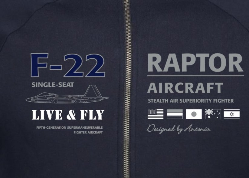 Bluza z samolotem F-22 RAPTOR - Rozmiar: M