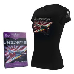 Women T-Shirt with japan aircraft MITSHUBISHI A6M ZERO (W)