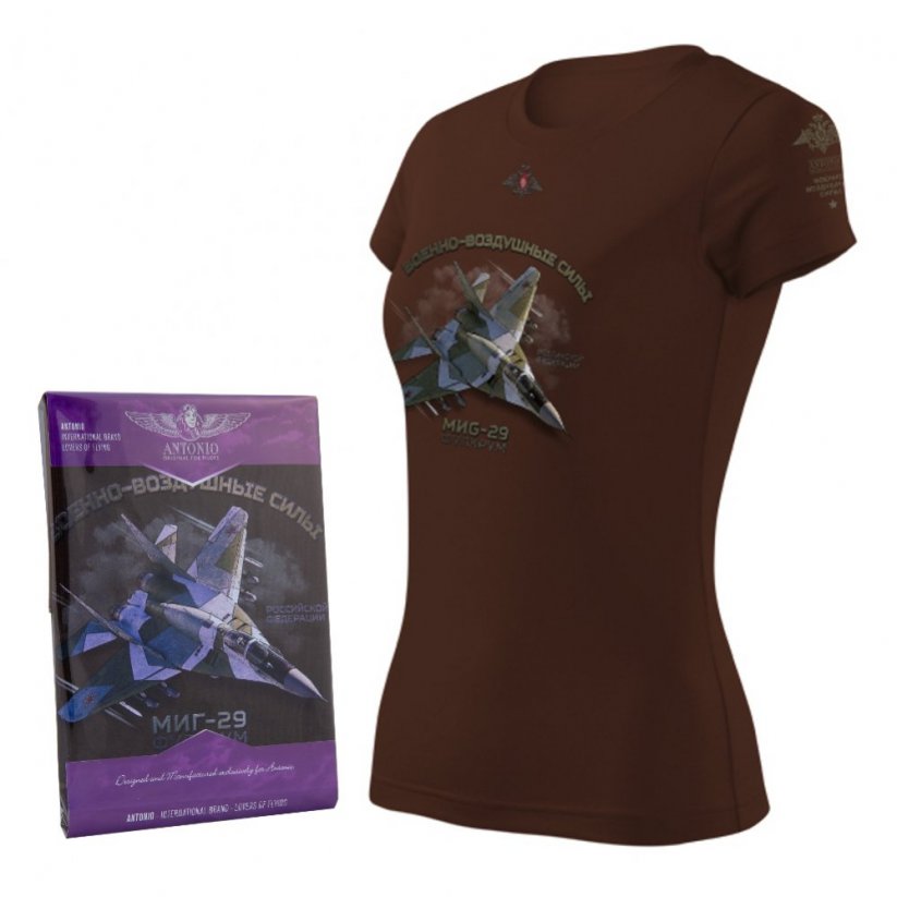 Women T-shirt with fighter aircraft MIG-29 RUS (W) - Size: XXL