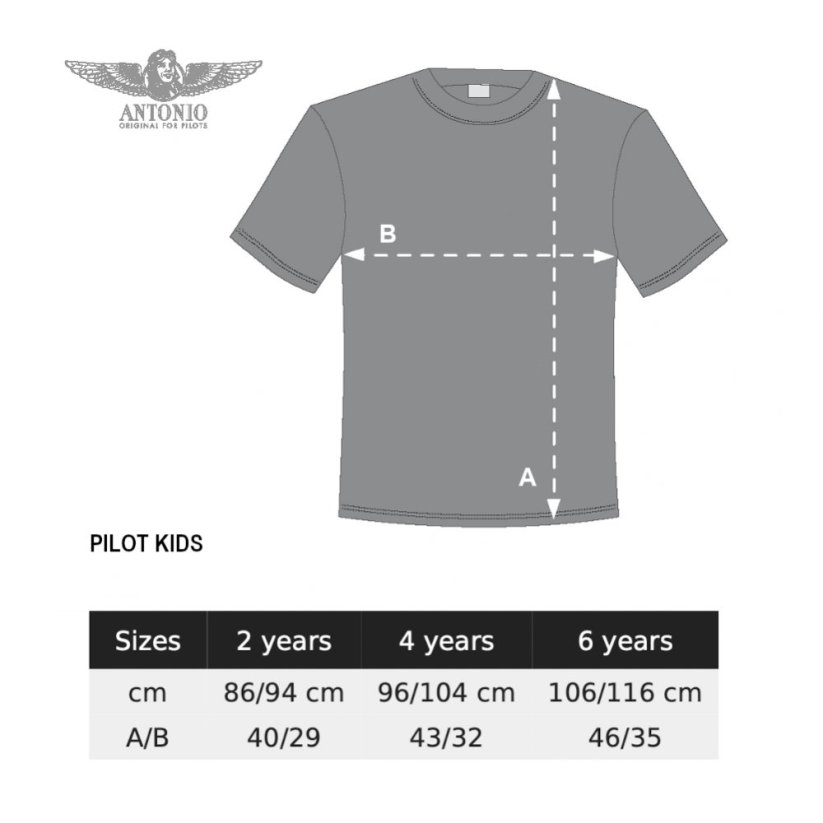 Children's T-Shirt with sign of PILOT WH (K) - Size: 4Y - 96/104cm