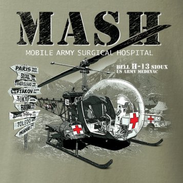 MASH. Nouveau design de T-shirt du BELL H-13