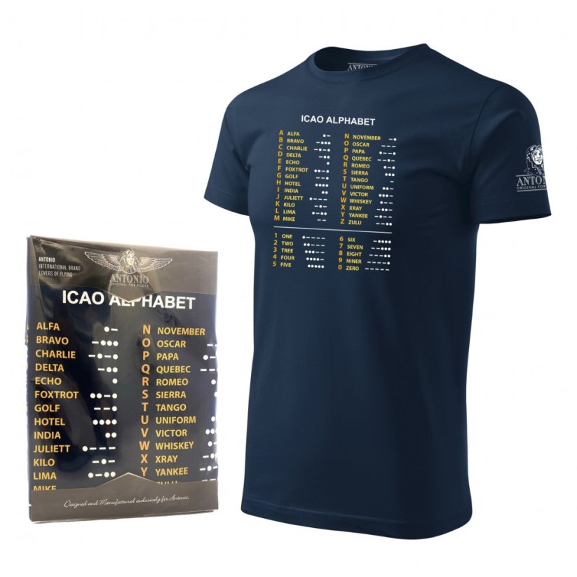 Tricou cu alfabet fonetic ICAO - Dimensiunea: XXXL