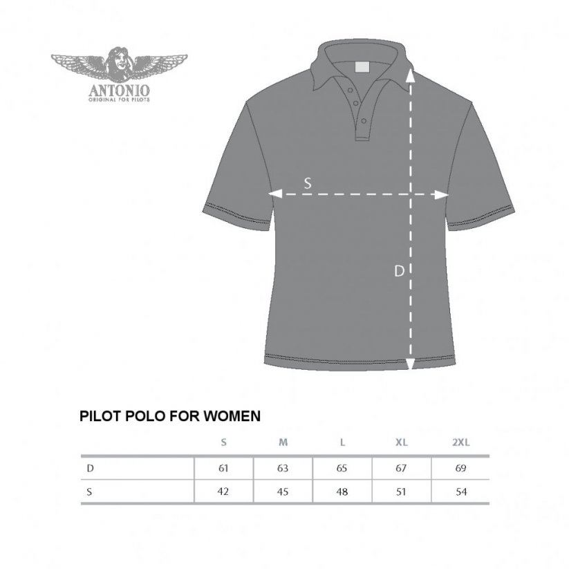 Women Polo aviation sign of PILOT WH (W) - Size: M