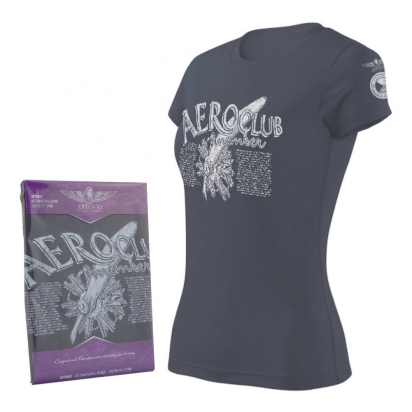 T-shirt til kvinder med radialmotor AEROCLUB (W)