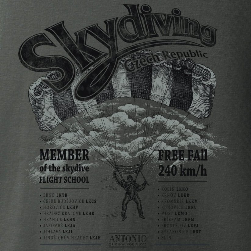 T-shirt adrenaline SKYDIVING DROPZONE - Size: M